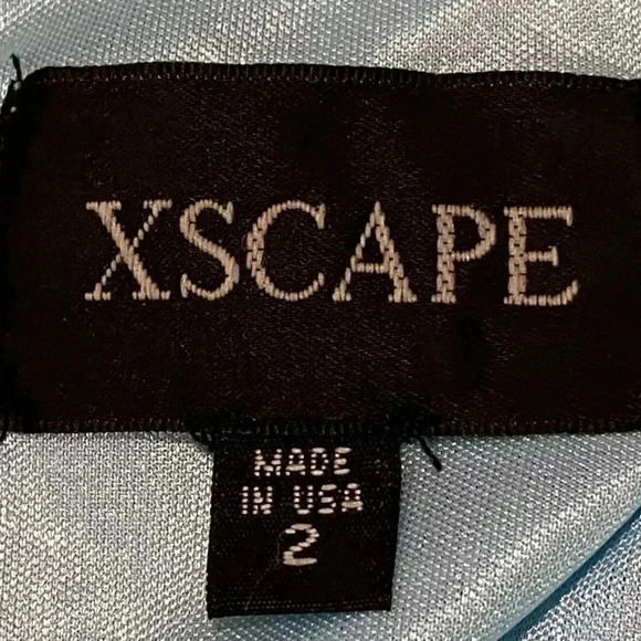 Xscape Rhinestone Beaded Tiered Formal Mini Dress Light Aqua Prom Homecoming 2 - Picture 13 of 16